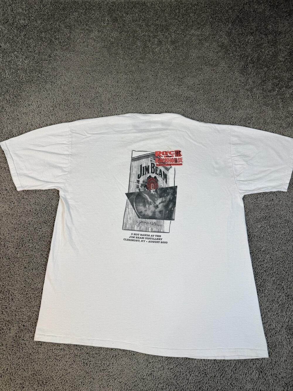 Vintage 2000 Jim Beam Rock The Rackhouse Shirt Mens XL White Concert Y2K